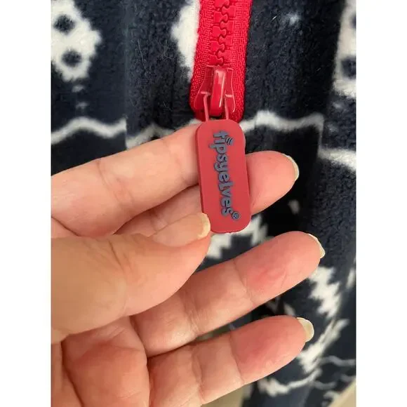 Tipsy Elves Reindeer Holiday Christmas Fleece Pajamas Jumpsuit Size XL - Picture 8 of 9